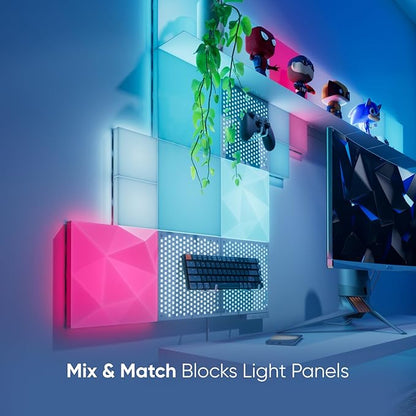 Nanoleaf Blocks Combo XL Smart Light Panels with Shelf & Pegboard